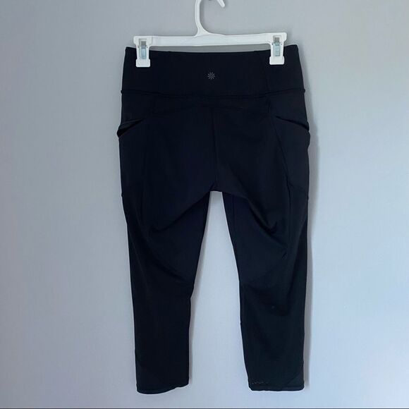 Athleta Women’s Cropped Mesh Detail Leggings Black Size S - Picture 5 of 6
